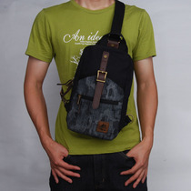 The story of time leisure tide for men and women canvas chest large capacity 10 inch IPAD flat chest bag camouflage backpack