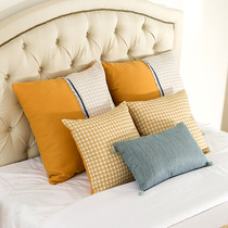 Modern simple plaid pillow set Hotel inn sofa bed headrest pillow Waist pad Custom American color big cushion