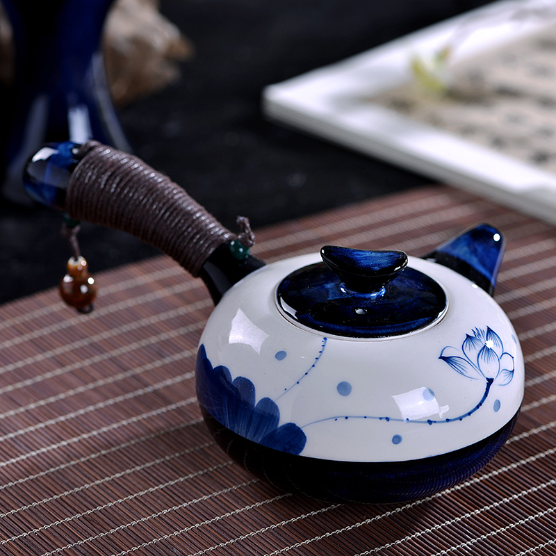 Jingdezhen hand - made kung fu tea set suit household ceramics up tea set a complete set of contracted teapot teacup gift boxes