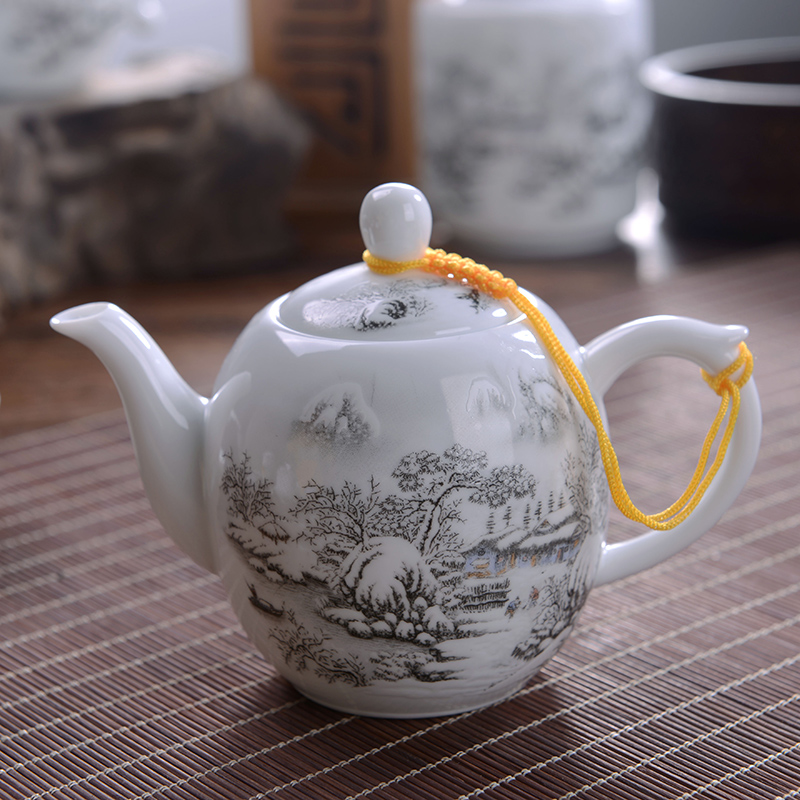 Jingdezhen ceramic tea set household GaiWanCha washing of a complete set of ceramic teapot teacup kung fu tea set gift