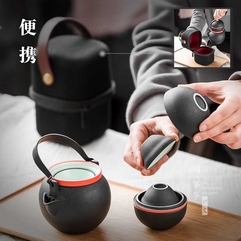 Evan ceramic pot of girder crack cup portable travel kung fu tea set office teapot is suing small suit