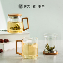 Heat Resistant Glass Tea Cup With Lid Office Filter Tea Cup Tea Water Separation Mens Cup Daily Upscale Water Glass