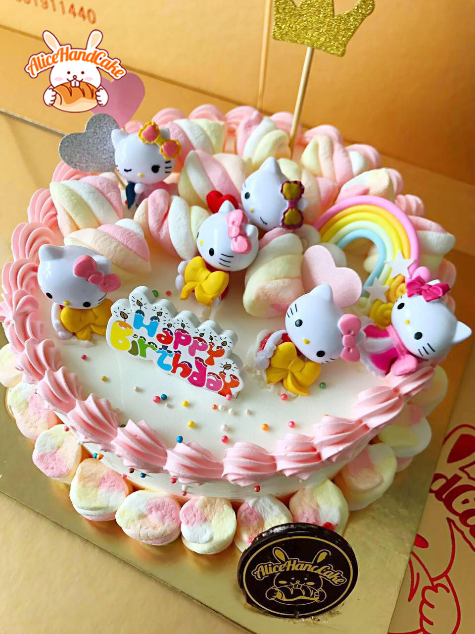 艾利兔【hello kitty】kt猫卡通创意 女孩 奶油生日蛋糕北京同城