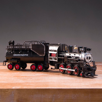 1947 Steam locomotive model handmade practical gift two trains vintage tin ornaments props