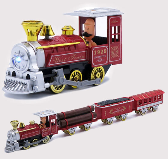 Simulated alloy steam locomotive set children's metal car model return sound and light toy ornaments
Simulated alloy steam locomotive set children's metal car model return sound and light toy ornaments