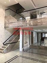 Wuhan factory direct sales minimalist light luxury net red stair glass handrail embedded with external steel groove stainless steel solid wood