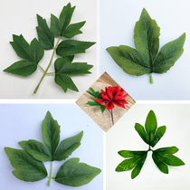 Tao flower edge simulation flower silk peony flower leaf silk net flower material stocking cloth leaf chrysanthemum leaf peony leaf