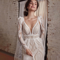 Sanskina fairy coat new retro lace long sleeve minimalist bridal bridal sensual frescoed lawn outdoor brigade slapped light yarn