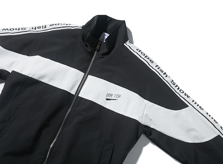 a225-p105 dope fish 黑白拼接夹克外套