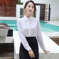 Professional shirt loose top drape anti-wrinkle non-iron White simple chiffon shirt women long sleeve temperament work clothes