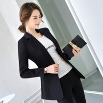 Drunk black temperament work professional workplace dress high waist slim suit suit jacket women spring and autumn coat
