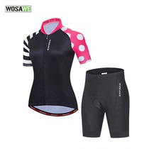 Wosavi running summer short sleeve blouses speed dry repair elastic silicone shock absorbing bike riding suit