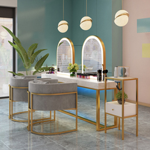 Net Red Barber shop mirror hair salon special furniture beauty salon perm table wedding photo studio makeup mirror with light