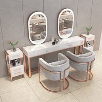 Net Red Barber Shop Mirror stage tide hair salon special furniture with lamp beauty salon wedding photo studio makeup mirror