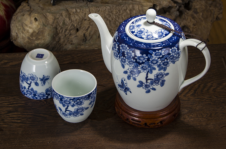 茶壶陶瓷大码茶具大茶壶带不锈钢过滤网家用防暴加厚青花瓷釉下彩