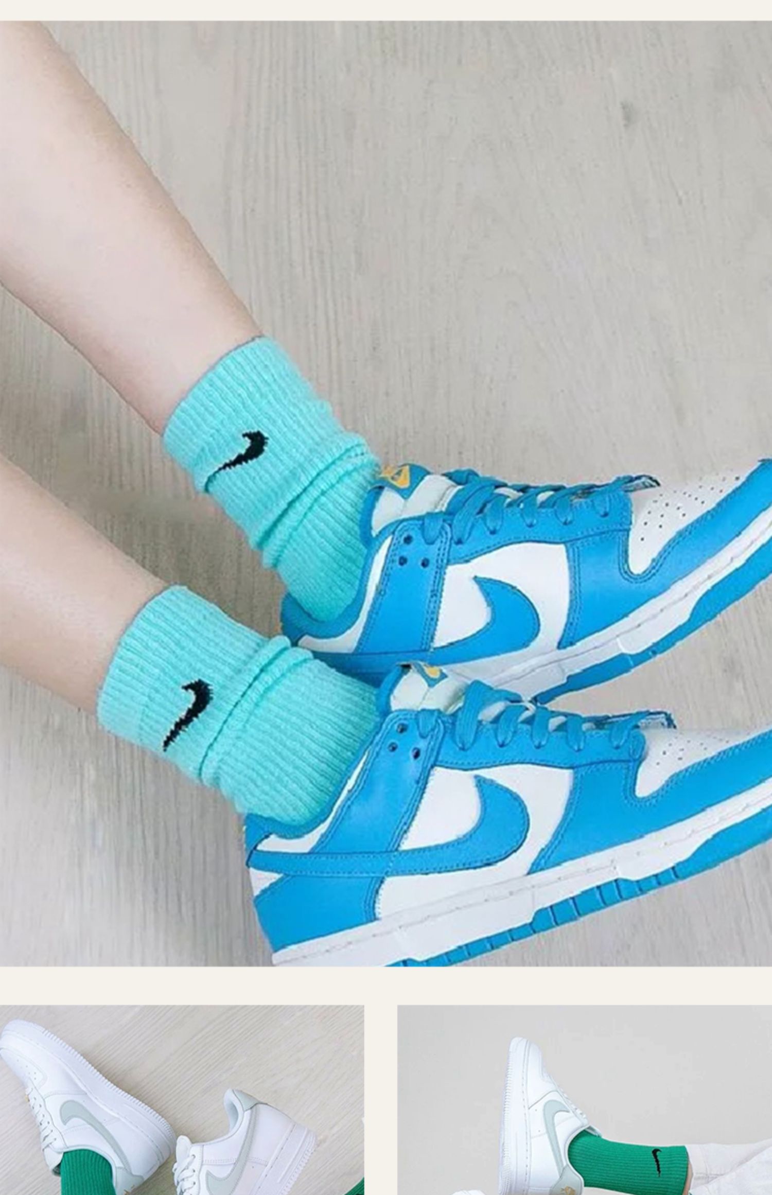 nike耐克袜子彩色中筒短筒袜子女潮秋冬款吸汗运动袜男款纯棉袜