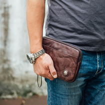 Niu Ye handmade first layer cowhide clutch Large capacity youth retro clutch Simple plant-based cowhide clutch