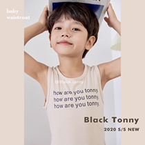 Small black too-intimacy children vest spring and summer thin childrens children pure cotton Modale vest small CUHK childrens home clothes