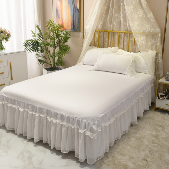 Simple pure white cotton sheet lace bed skirt single piece wash cotton pure cotton princess style bed cover skirt 1.5/1.8m
Simple pure white cotton sheet lace bed skirt single piece wash cotton pure cotton princess style bed cover skirt 1.5/1.8m