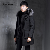 2021 new mink liner Parker clothing coat mens tooling outdoor long Youth fur fur fur one winter