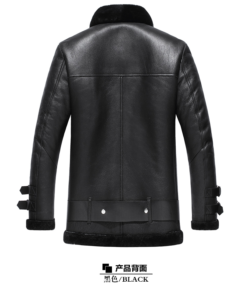 清仓真皮皮衣 皮毛一体男 男式绵羊皮中长