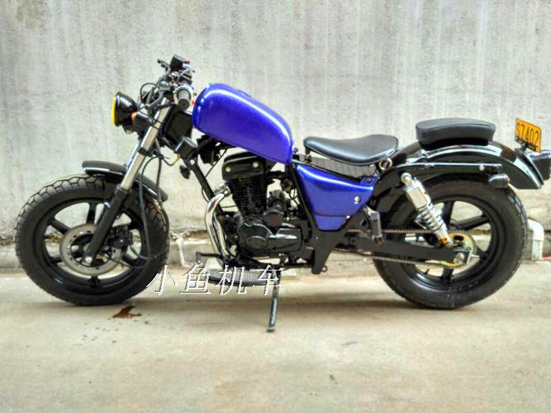 小鱼机车 手工改装哈雷款车架 太子复古摩托车