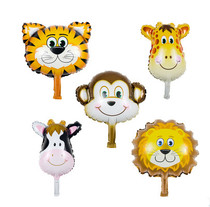 Mini animal head aluminum foil balloon Tiger Monkey deer head lion birthday balloon candy aluminum foil