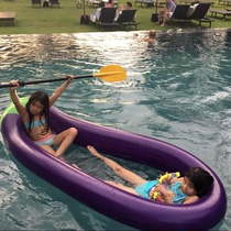 Thickened oversized 270CM adult water inflatable eggplant floating row floating bed recliner mesh floating boat swimming ring