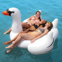 Environmental protection thickened water inflatable swan floating row round-billed duck Inflatable white swan mount flamingo swimming ring