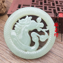 And Tian Yuqing white jade raw Xiao Ma jade pendant necklace with pendant pendant jade peema to successfully made jade pendant with double-sided hollowed-out jade