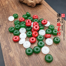 DIY handmade beads small safety buckle White jade abacus beads Partition beads Jasper color pendant beads accessories accessories