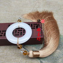 Afghanistan white jade jade ring jade pendant waist with waist hanging Ancient Hanfu waist with forbidden step hanging ancient costume shooting props