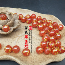 Hand string female models evil spirits mens transporter Buddha beads Black red Agate six-character truth bracelet jewelry loose beads DIY beads