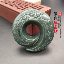 Hetian Jade Jade Dragon hook jade pendant neck ornaments back to the dragon pattern Jade padded Jade pendant for men and women