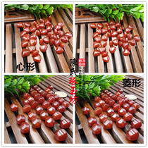 Natural wine red agate heart shaped small pendant diamond beads accessories ball bracelet neck accessories DIY handmade accessories