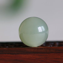 Natural Hetian Jade Blue White loose beads clear water beads single jade beads round beads Jade hand string diy bracelet with beads