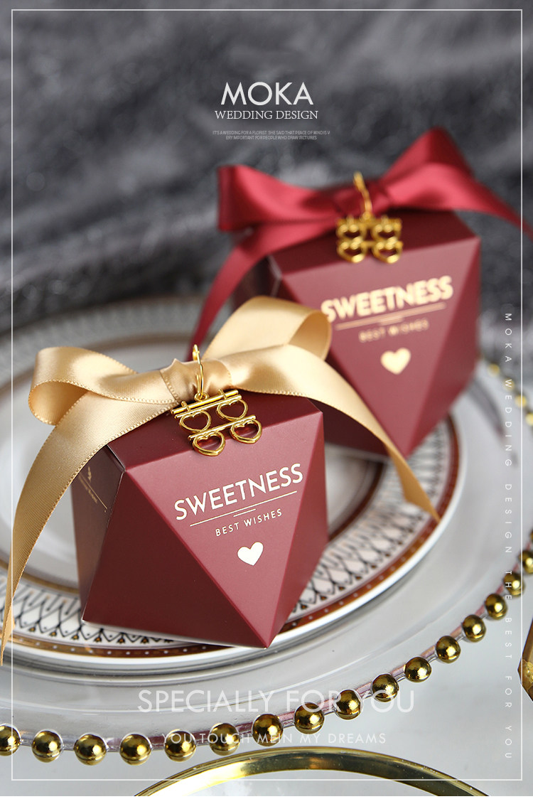 2020新款结婚爱心费列罗喜糖盒子2颗ins风欧式喜糖礼盒装定制名字