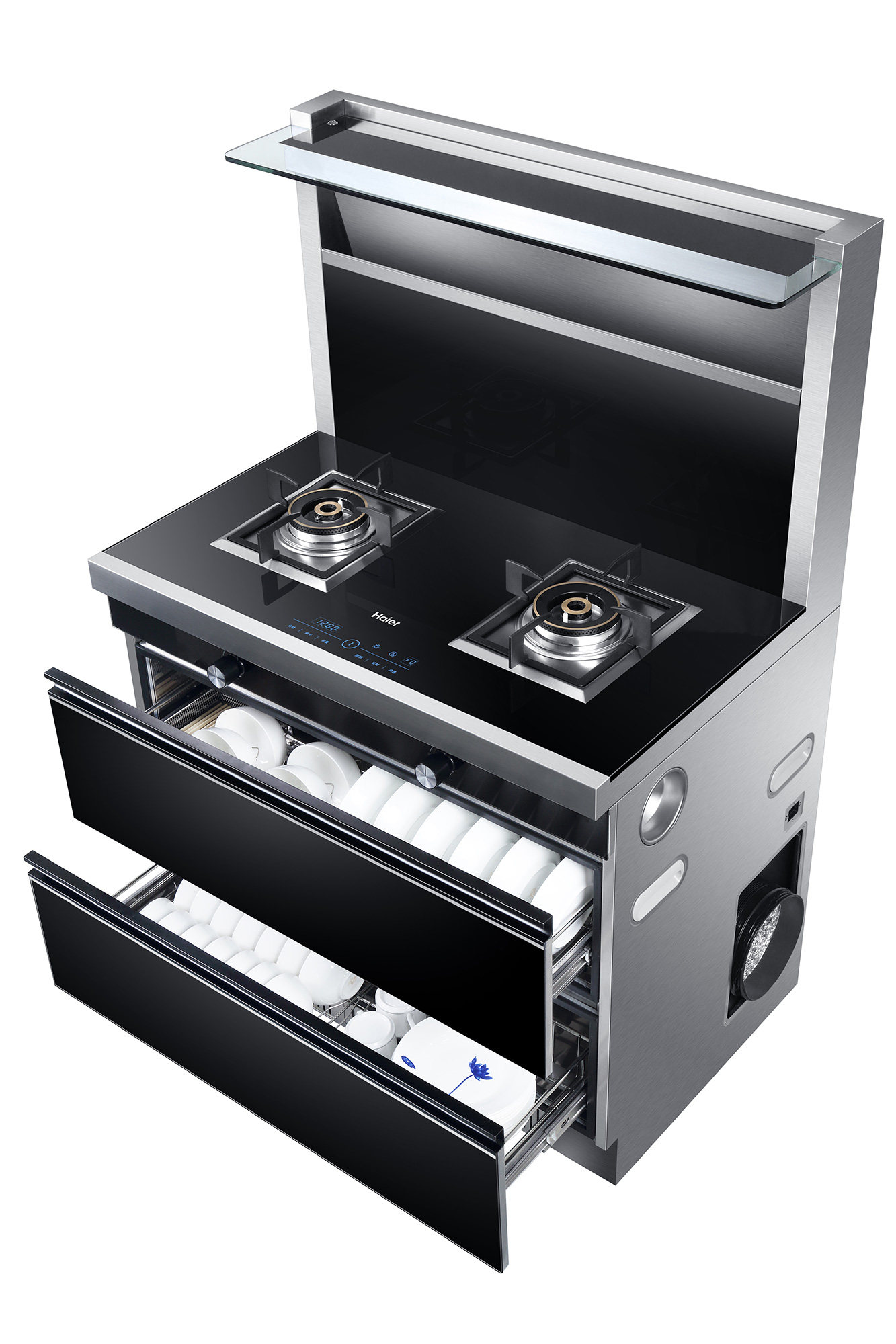 haier/海尔 je9c 集成灶侧吸下排烟机灶具烟灶消套装一体机