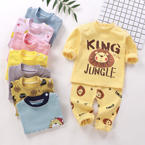 Spring autumn childrens underwear suit pure cotton new male and female childrens autumn clothes autumn pants baby boy dress long sleeve long pants two pieces
