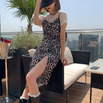 EZ14BAO WEN Slit Skirt 2021 Summer Dress New Slit Dress Long Dress UM21275