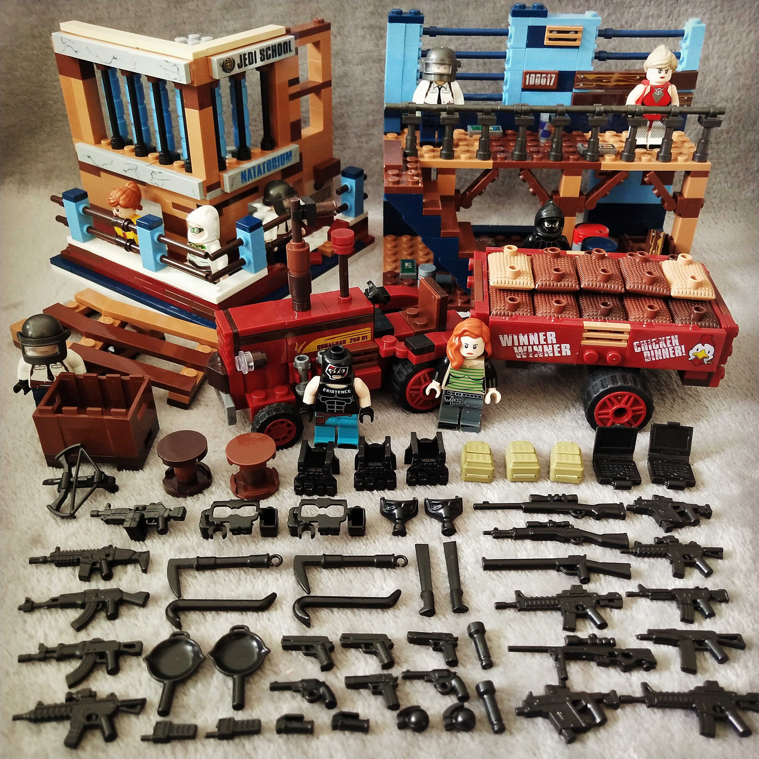 兼容legao绝地求生军事坦克荒野行动人偶吃鸡积木男孩拼装玩具6岁_聚