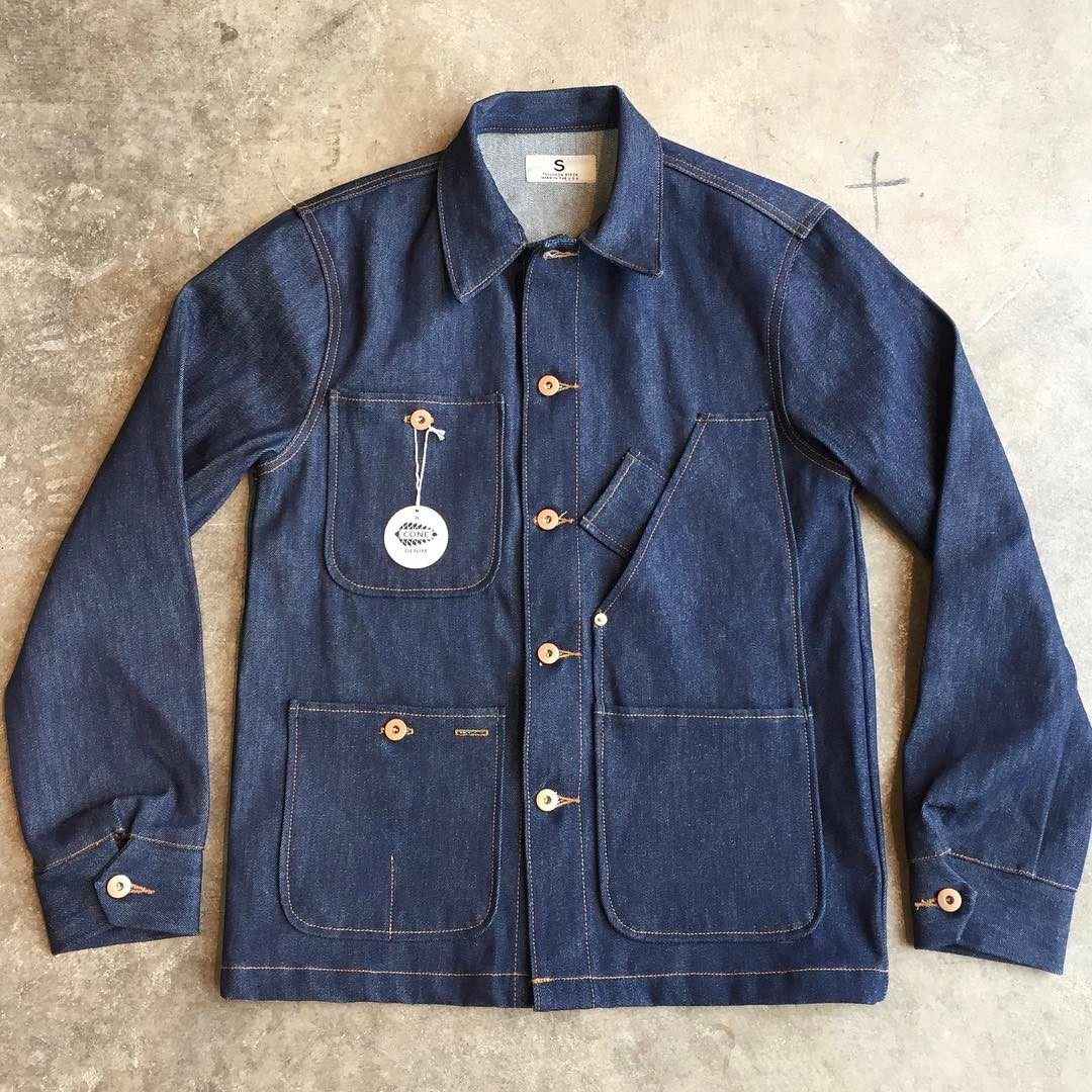 美国制造 tellason 原色 14oz 牛仔 工装 夹克 cone mills 白橡布_不