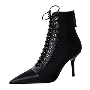 8788-3 European and American style restoring ancient ways with high heels with hollow out cross bind pointed a pedicure
