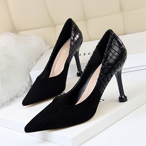 278-11 European and American fashion high contracted with suede splicing serpentine shoes sexy thin nightclub single sho