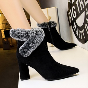 919-3 the European and American fashion female boots winter thick with high with suede sexy nightclub show thin maomao r