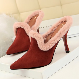 18126-1 han edition in the spring and autumn fashion designer shoes glass with high with suede pointed female half dragg