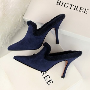 18126-1 han edition in the spring and autumn fashion designer shoes glass with high with suede pointed female half dragg