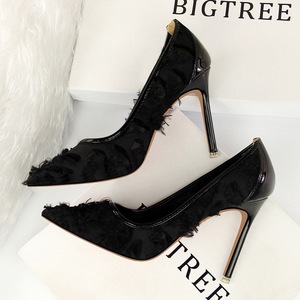 501-1 han edition fashion thin and shallow mouth pointed high-heeled shoes sexy show thin mesh hollow-out maomao shoes f