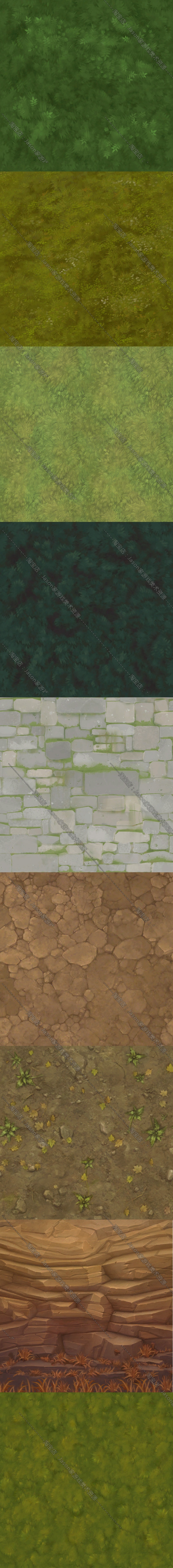 unity3d游戏场景贴图资源 地编手绘地表沙石山石雪地岩浆集合