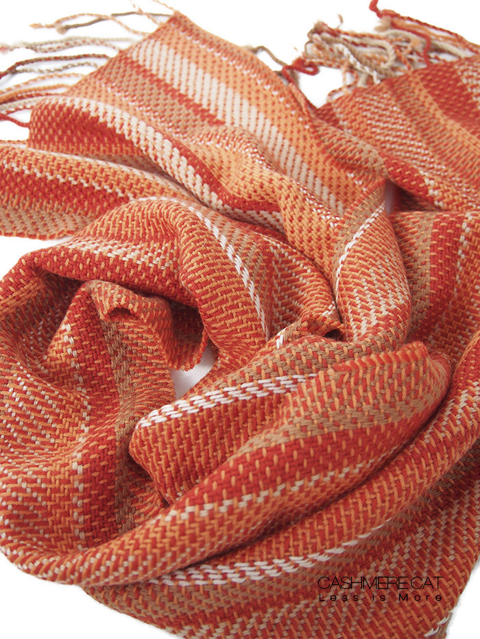 cashmere blended scarf 出口新品 超精细霓虹彩条羊绒混纺围巾